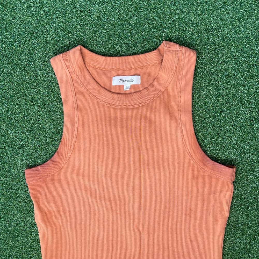 Madewell Sleeveless Orange Ribbed‎ Knit Casual Everyday Tank Top Woman's XS
